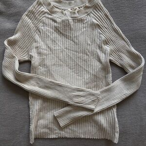 Hippie Rose Cream Ribbed Women's Sweater